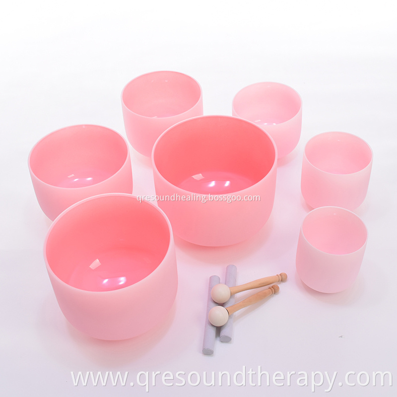 Pink Crystal Singing Bowls